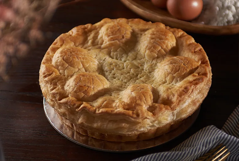 Our iconic Chicken Pie, well-loved for generations since 1983.