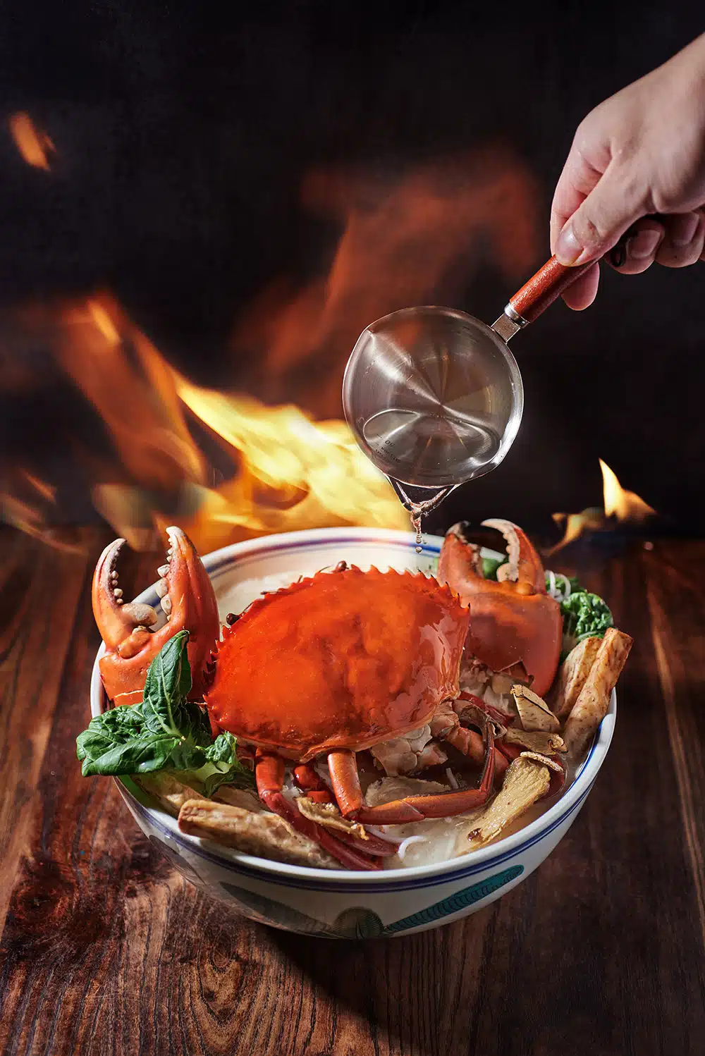 Crab Bee Hoon Soup with Flaming Maotai