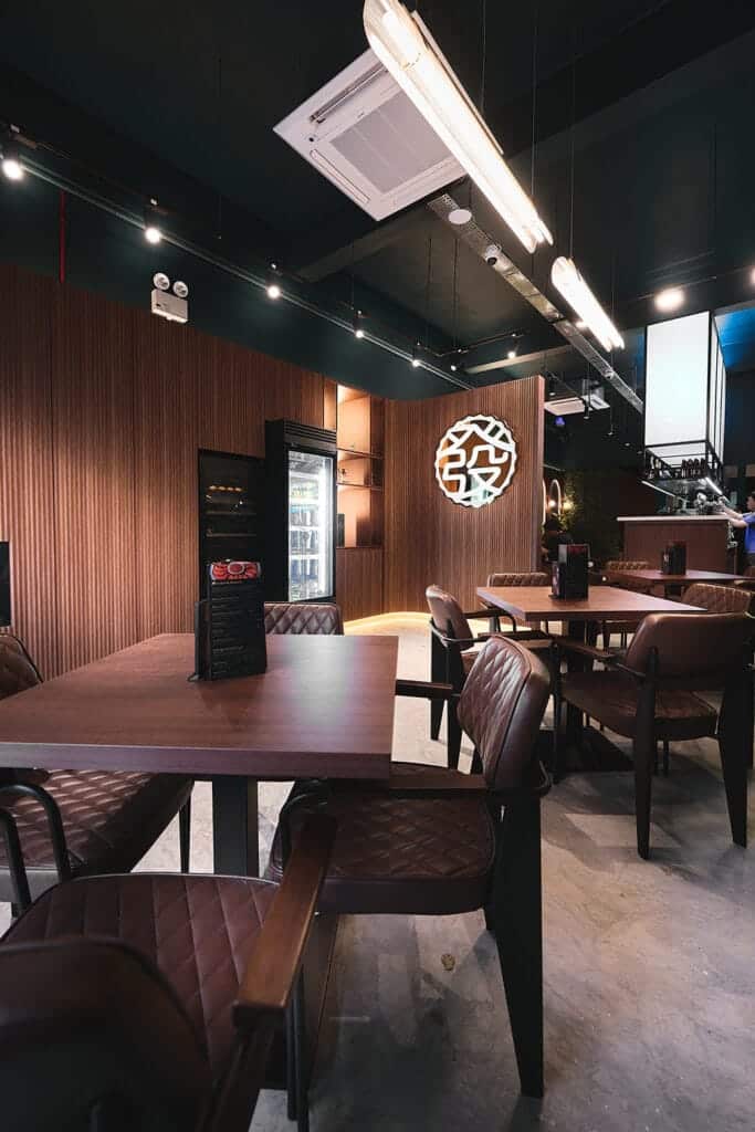 Air-conditioned indoor dining room at our Tyrwhitt Road restaurant